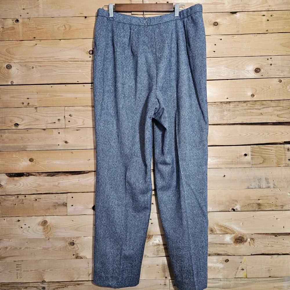 Pendleton Vintage 18 Pants Blue Wool Basketweave Pleated Trousers